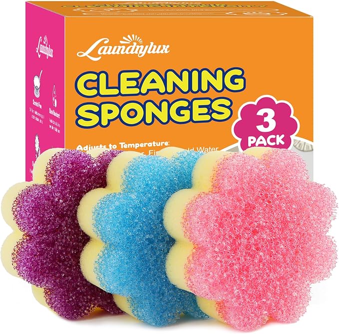Scrub Sponge, Dual-Sided Temperature-Responsive Scrubber by LAUNDRYLUX