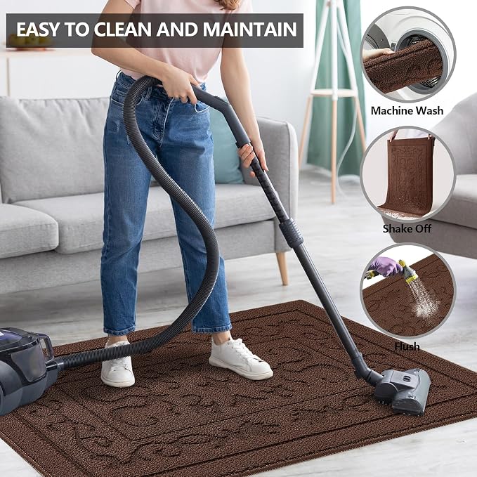 FONEYI Indoor Door Mat 24" x 36", Dirt Trapper Door Mats Non-Slip Entryway Rugs - Image 5