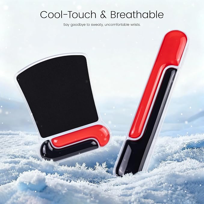 Ospelelf Mouse Pad with Wrist Rest and Ergonomic Gel Keyboard Hand Wrist - Image 5
