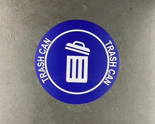 "Trash Can" Durable Laminated Vinyl Floor Sign- Sign by Graphical Warehouse- 5S - Image 2
