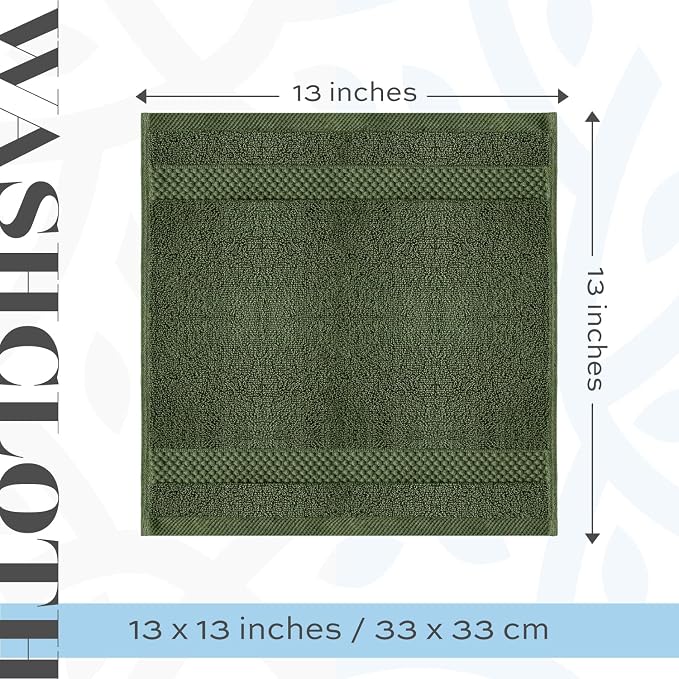 White Classic Luxury Cotton Washcloths 13x13 Inch - Image 4