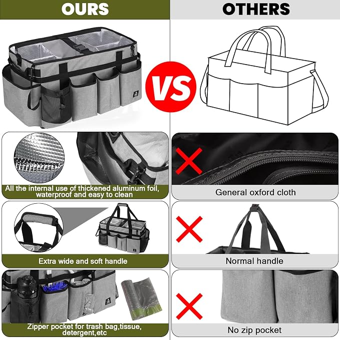 Extra large Cleaning Caddy Bag Built-in Sturdy Support Board, Cleaning Organizer - Image 4
