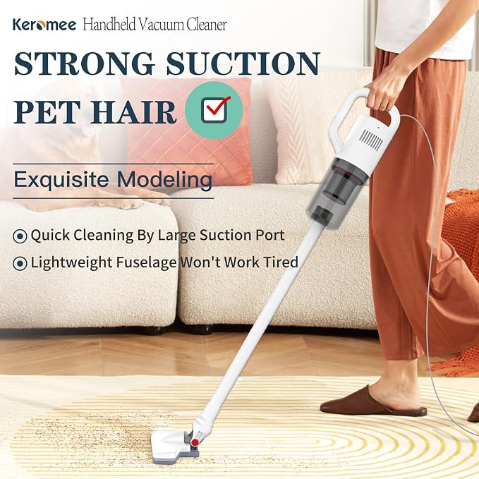 Stick Vacuum Cleaner, Corded Handheld Vacuum Cleaner Mini Electric Broom - Image 2