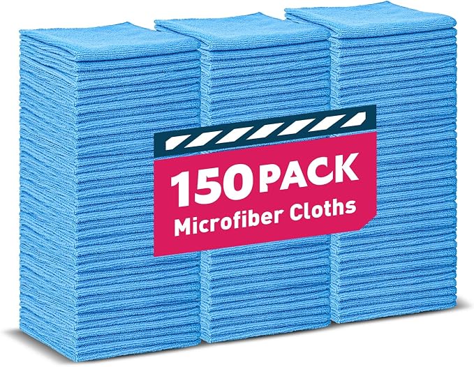 Microfiber Towels Bulk-150 Pack, Cleaning Cloths, Microfiber Towels by TEAWOO