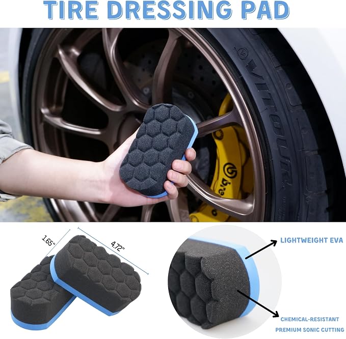 6PCS Car Wheel Cleaning Detailing Pro Kit, Tire Brush, Detailing Brush - Image 3