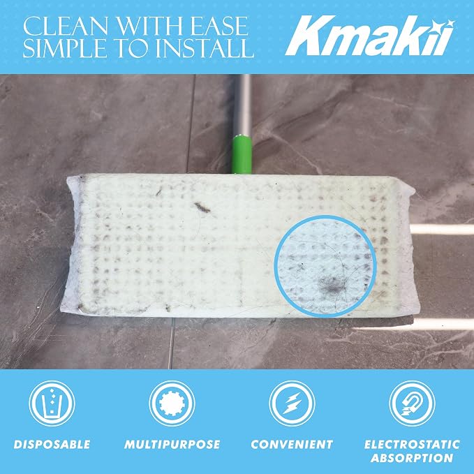 KMAKII Dry Sweeping Cloths Dry Mop Refills - Image 6
