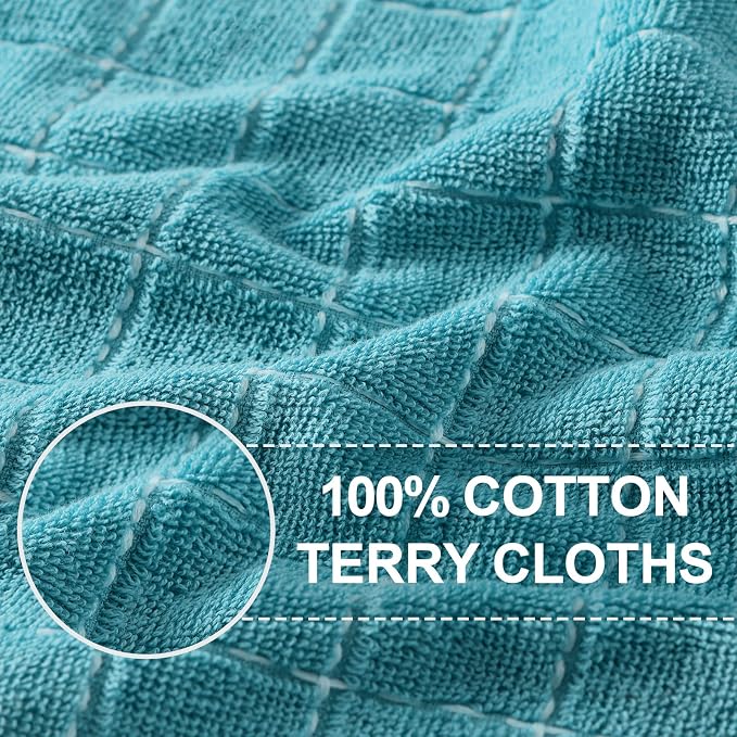 Homaxy 100% Cotton Terry Kitchen Towels, Checkered Designed, Soft and Super - Image 2
