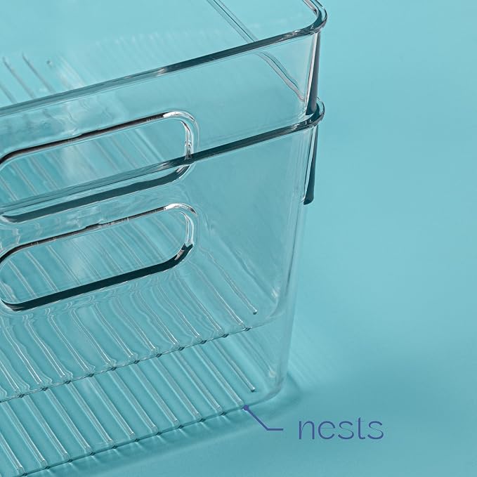 Plastic Food Storage 8 Pack Clear Container Bin - Image 4