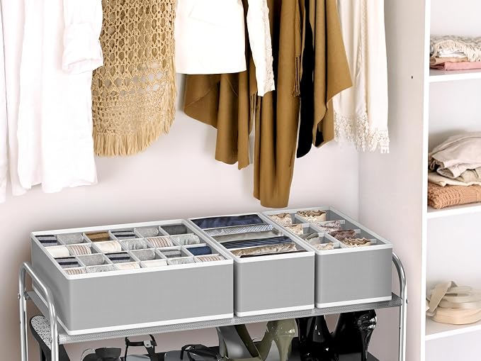 SIMPLE HOUSEWARE Closet Underwear Organizer Drawer Divider Assorted 7 Pieces - Image 6
