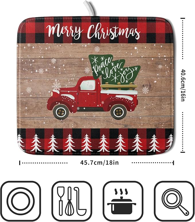 Christmas Dish Drying Mat 16 x 18 Inch - Image 2