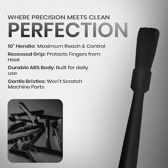 Rattleware 10" Black Espresso Machine Grinder Brush, Long Durable Handle Coffee - Image 2