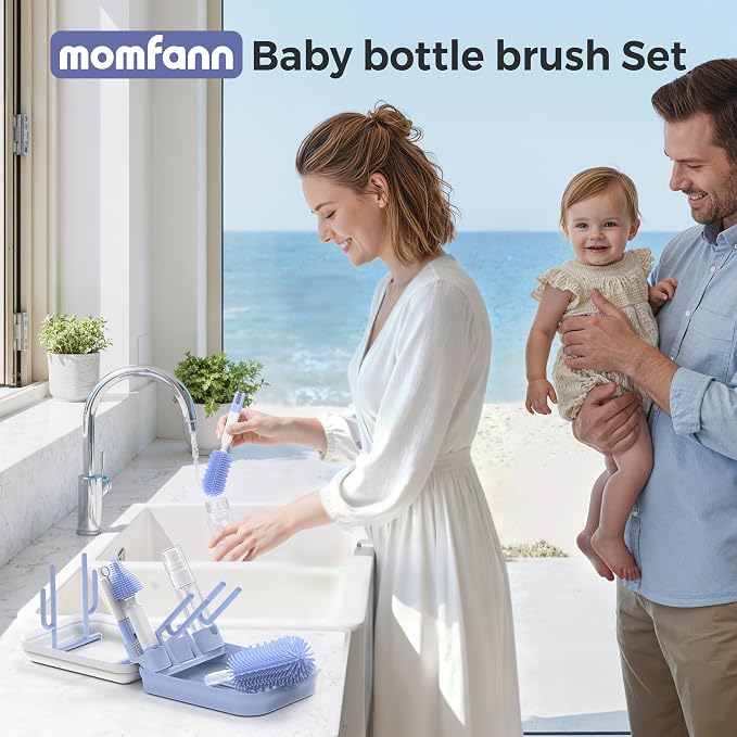 Baby Bottle Brush Set, 8 in 1 Magnetic Design Cleaner Bottle Brush Kit - Image 2