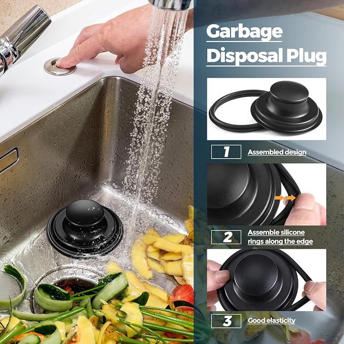 Mudder 3 Pcs Kitchen Sink Drain Strainer and Stopper Stainless Steel Garbage - Image 4