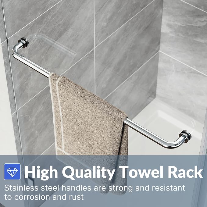 SUNNY SHOWER Frameless Shower Door 60" W x 72" H, Single Sliding Shower Glass - Image 7