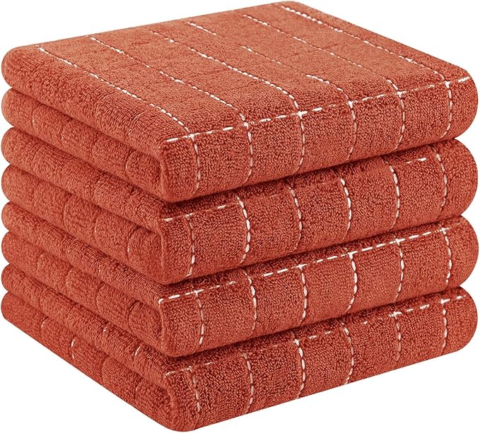 Homaxy 100% Cotton Terry Kitchen Towels, Checkered Designed, Soft and Super by Homaxy