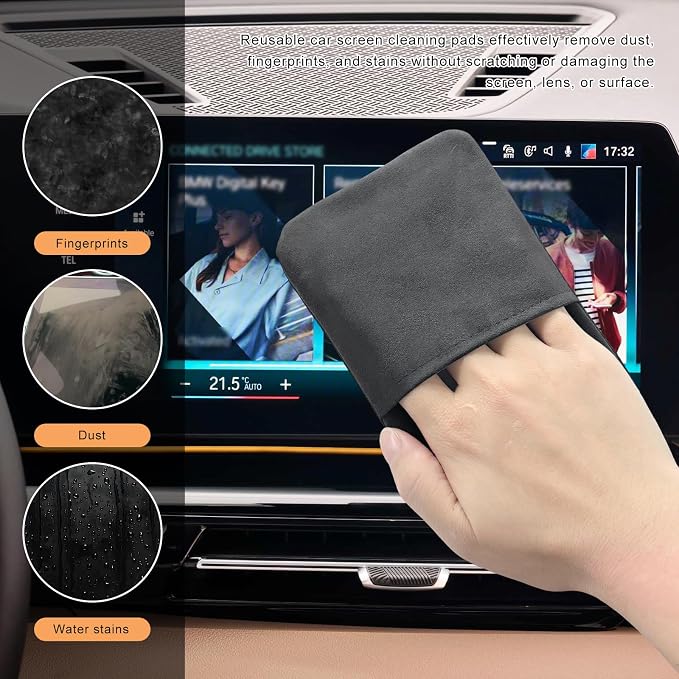 Car Screen Cleaner, Rectangle Microfiber Cloth Non-Scratch Auto Touchscreen - Image 4