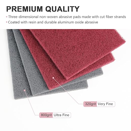 16 Scuff Pad Variety Pack, 8 Each Maroon, Paint Surface Prep Adhesion - Image 3