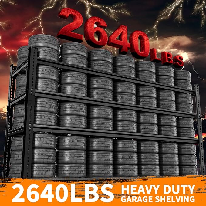 Storage Shelves Heavy Duty 3 PCS, 4-tier Adjustable Metal Industrial Utility - Image 4