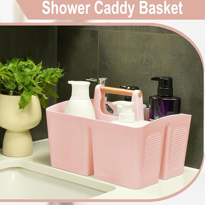 Haundry Plastic Pink Shower Caddy Basket - Image 6