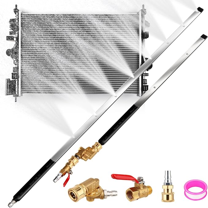 48" and 24" Radiator Cleaning Wand Set, 8 Nozzle Tips Pressure Washer Wand by GADFISH