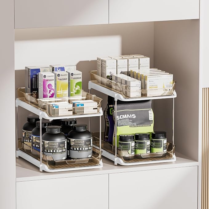 Delamu 2-Tier Multi-Purpose Bathroom Under Sink Organizers and Storage - Image 4