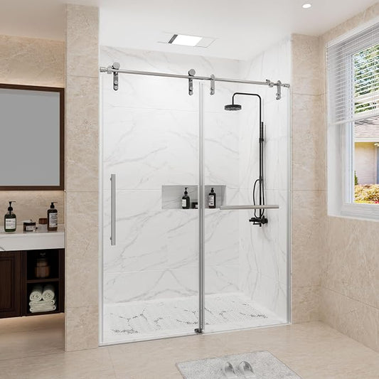 56-60" W x 76" H Frameless Shower Door, Sliding Shower Door by TrumbeakFurniture