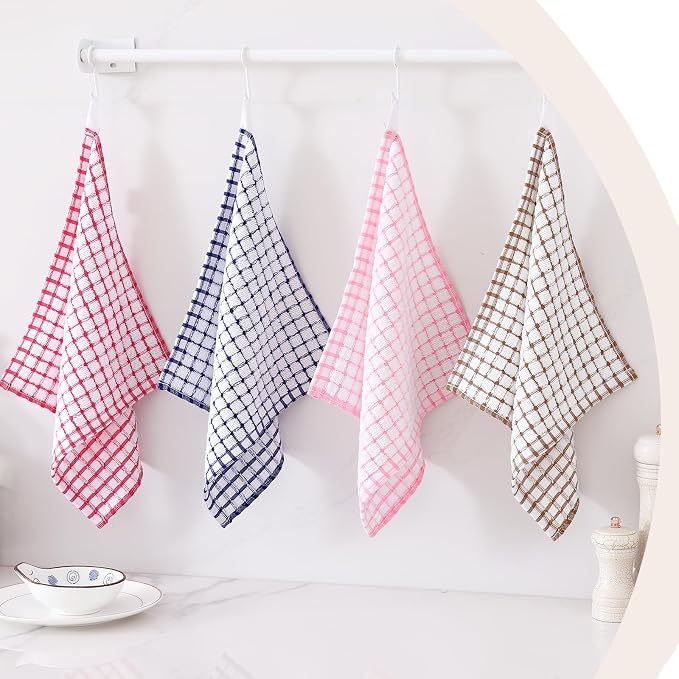 Kitinjoy Cotton 24 Pack Terry Kitchen Dish Cloths, 12 x 12 Inches Super Soft - Image 8