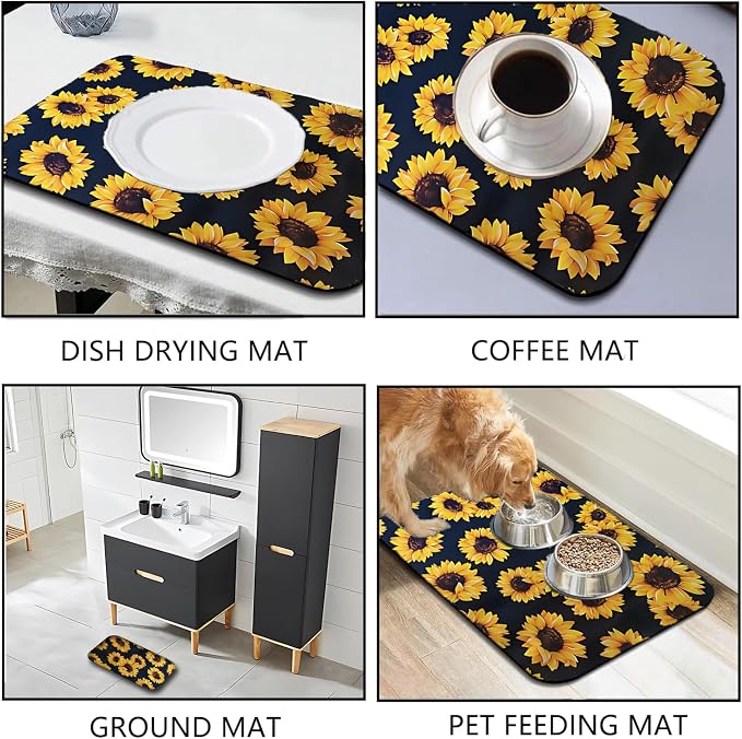 Dish Drying Mat Foldable Fall Kitchen Drying Mat Absorbent Sink Mat - Image 3