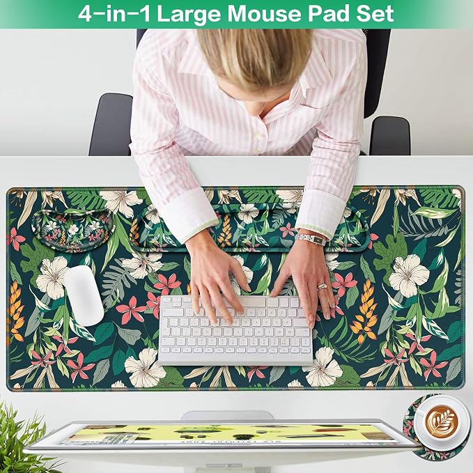 Desk Mat Floral, Large Gaming Mouse Pad - Image 2