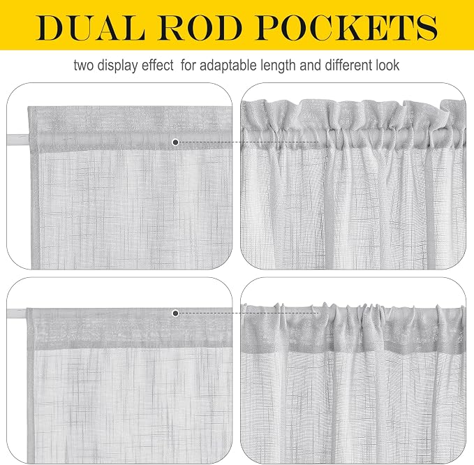 NICETOWN Light Grey Sidelight Curtains - Image 4