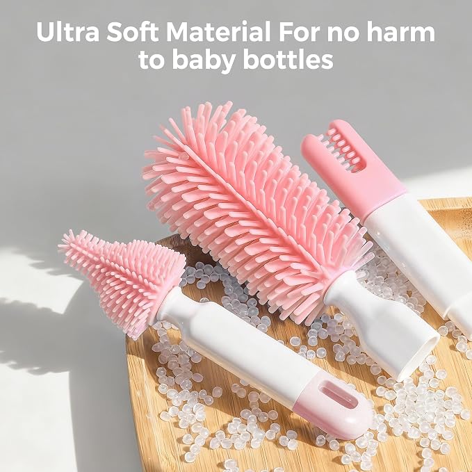 Baby Bottle Brush Set, 8 in 1 Magnetic Design Cleaner Bottle Brush Kit - Image 9