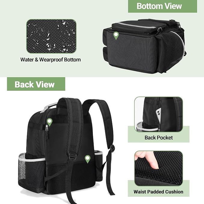 Cleaning Backpack with Bottom Plate & Waterproof Bottom, Large Supplies Bag - Image 4