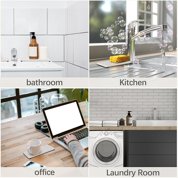 2 PCS Water Absorbent diatomite Coasters, 9.5" x 4" Water Absorbing Stone Tray - Image 6