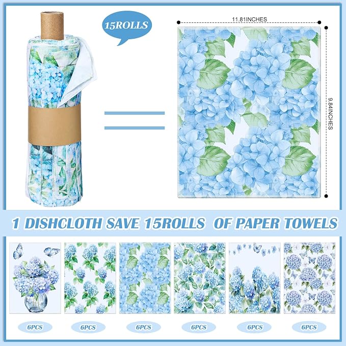 36 Pack Reusable Cleaning Cloths Washable Cotton Kitchen Dish Towels - Image 2