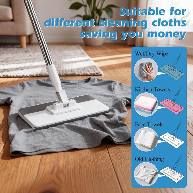 Mini Sweeper Mop, Masthome Reusable Clamp Mop - Image 4