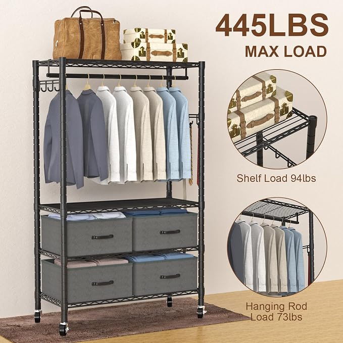 Clothes Rack, Heavy Duty Clothing Rack - Image 2