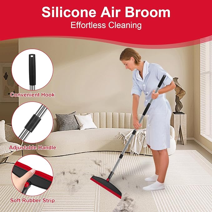 Broom with Dustpan Combo Set and Silicone Air Broom Kit - Image 7
