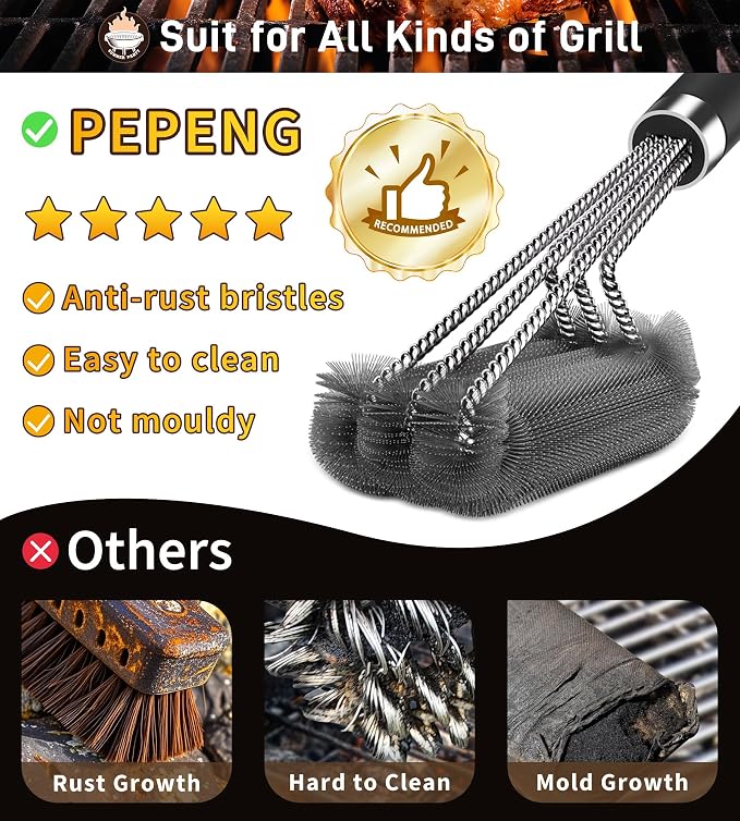 BBQ Grill Cleaning Brush, Heavy Duty Grill Cleaning Brush - Image 4