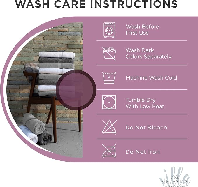 100% Cotton Bath Towel Set of 24-6 Bath Towels, 6 Hand Towels, 12 Wash Cloths - Image 6