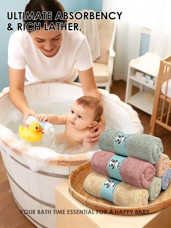 HIPHOP PANDA Baby Washcloths, Rayon Made from Bamboo - Image 4