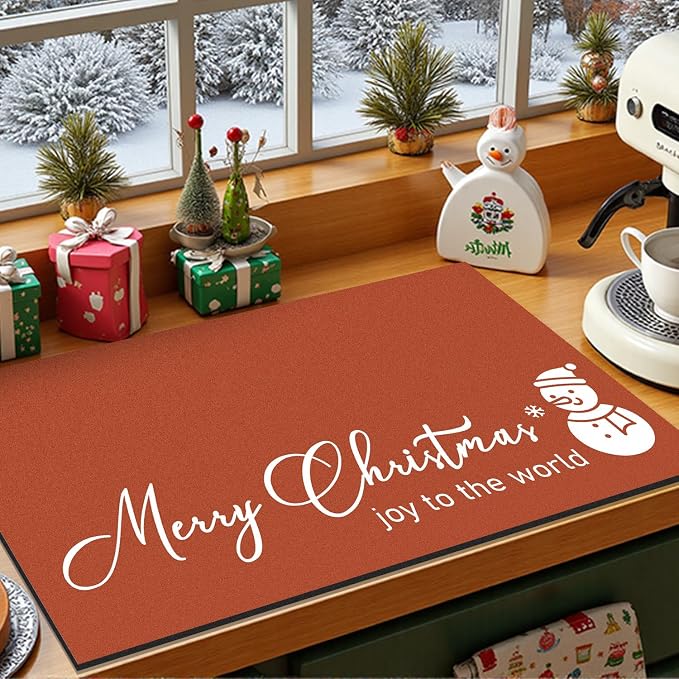 Findosom Christmas Dish Drying Mat, Hide Stain Drying Mat - Image 8