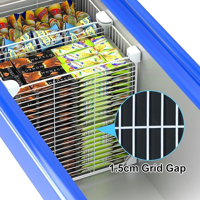 Deep Freezer Organizer Bin 13.8"x13.8"x13.8", Vertical Sides Wire Freezer - Image 8
