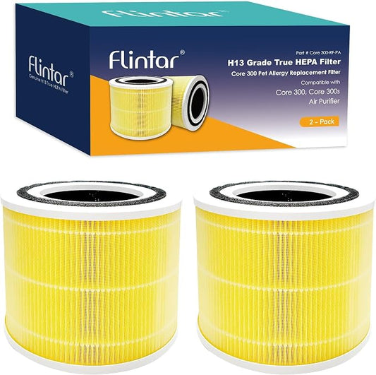 Flintar Core 300 Pet Allergy Replacement Filters, Made in TAIWAN, Compatible by Flintar