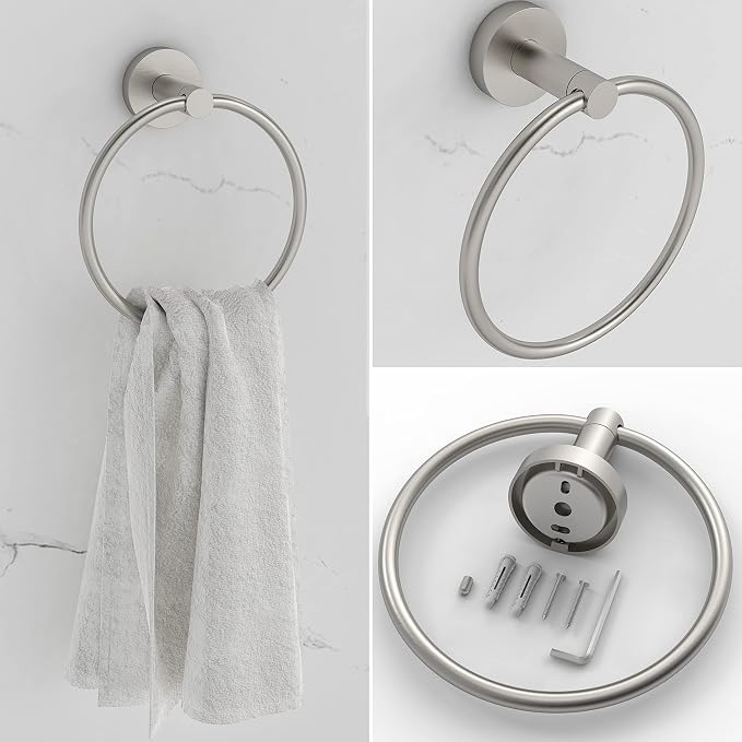 6 PCS Bathroom Hardware Set, Including 16" Hand Towel Bar, Toilet Paper Holder - Image 5