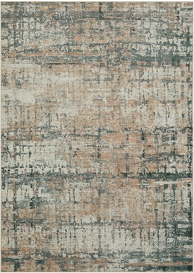 10x14 Extra Large Washable Area Rug, Soft Abstract Vintage Rug - Image 5