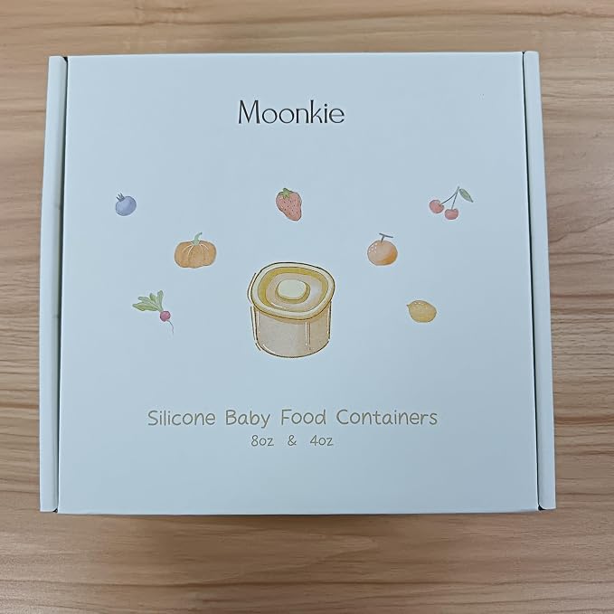 Moonkie Silicone Baby Food Containers | 8oz/4 oz Baby Food Storage Jars - Image 11
