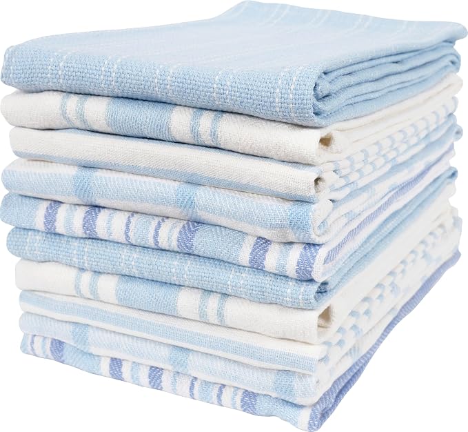 KAF Home Assorted Flat Kitchen Towels | 100% Cotton by KAFHome