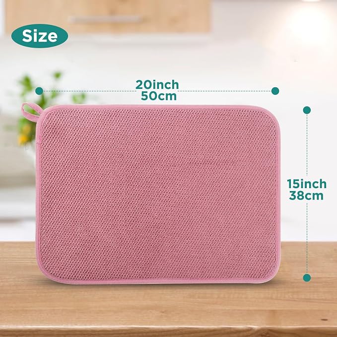 Microfiber Dish Drying Mat, Super Absorbent Kitchen Dish Drying Pad - Image 2