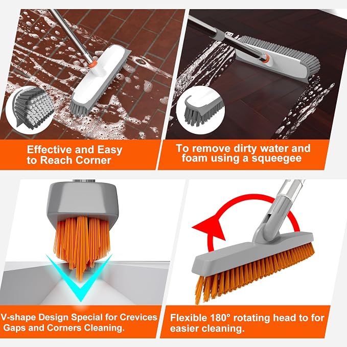 Heavy Duty Floor Scrub Brush and Grout Cleaner Tool - Image 5