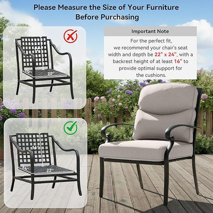 10-Piece Outdoor Patio Cushion Set - Fade & Water Resistant with Removable Olefin Cover, 22x24x4 Inch Memory Foam Cushions for Wicker Sectional Sofa – Beige/Crescent